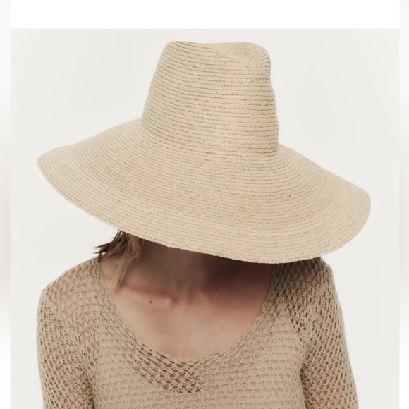 Janessa Leone TINSLEY Wide Brim Raffia Straw Hat MEDIUM $287 - Picture 4 of 11